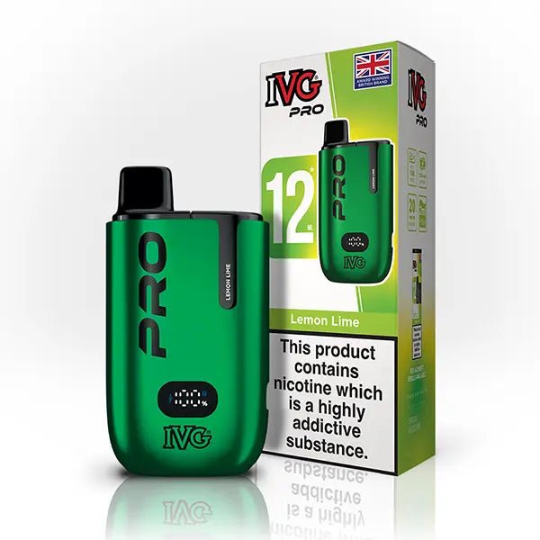 IVG Pro 12 10000 Prefilled Pod Kit - Box of 5 in Lemon Lime Flavour available at UK Vaper Wholesale