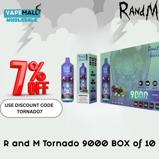 r and m tornado 9000 puffs box of 5 