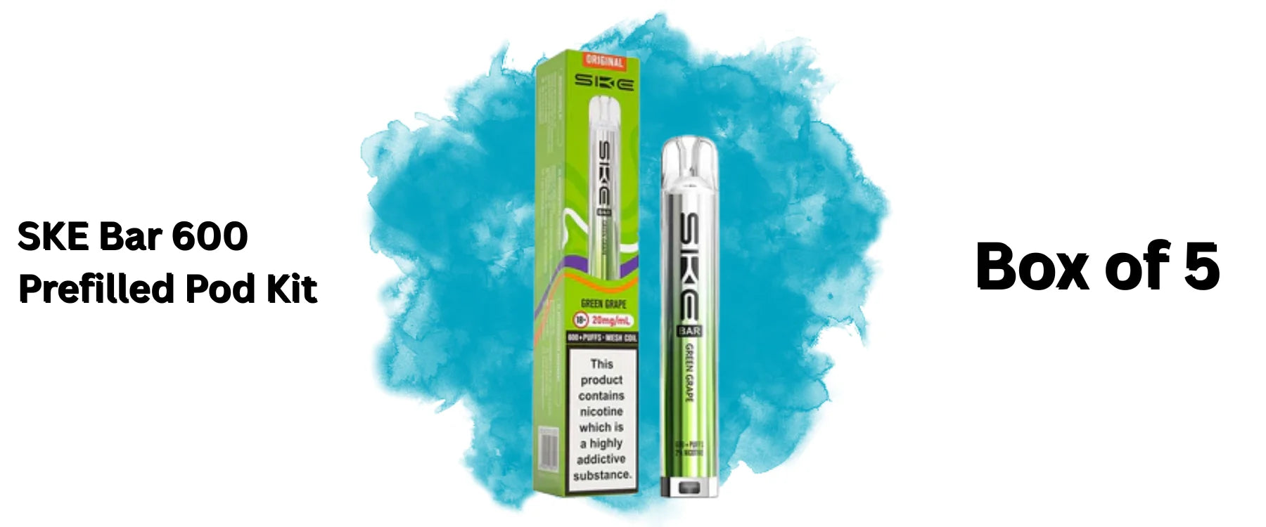SKE Bar 600 Prefilled Pod Kit Box of 5