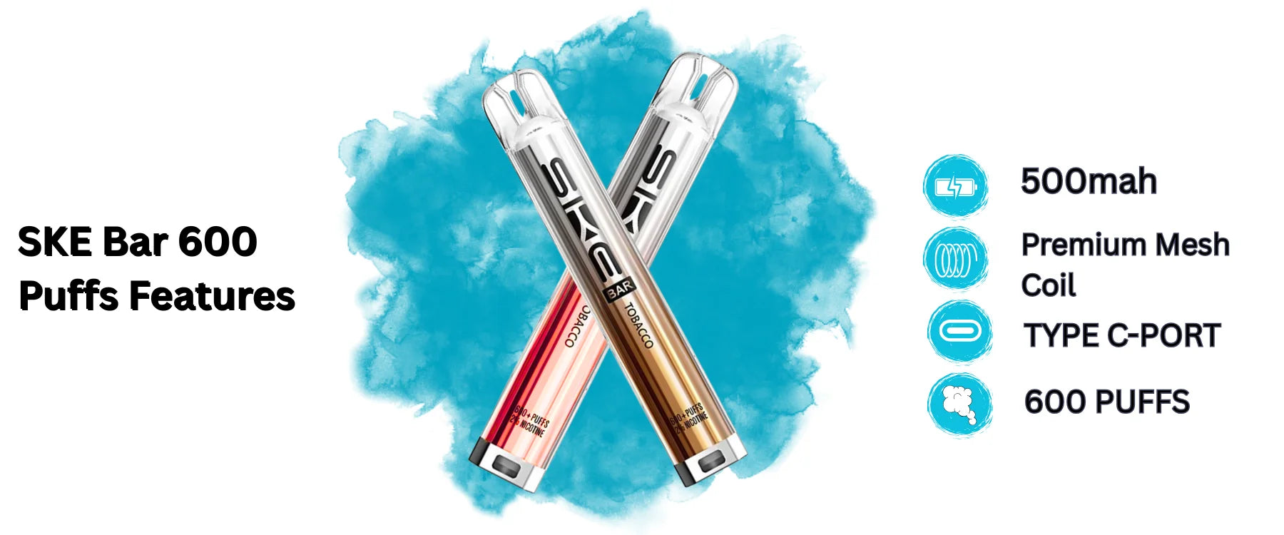 SKE Bar 600 Prefilled Pod Kit Box of 5
