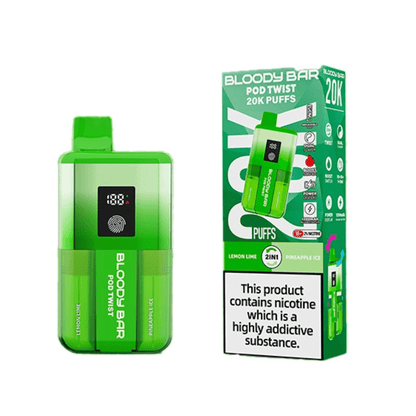 Bloody Bar Pod Twist 20K Prefilled Pod Kit Box of 5 in Lemon & Lime at UK Vaper Wholesale