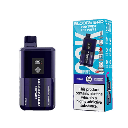 Bloody Bar Pod Twist 20K Prefilled Pod Kit Box of 5 in Mr Blue at UK Vaper Wholesale