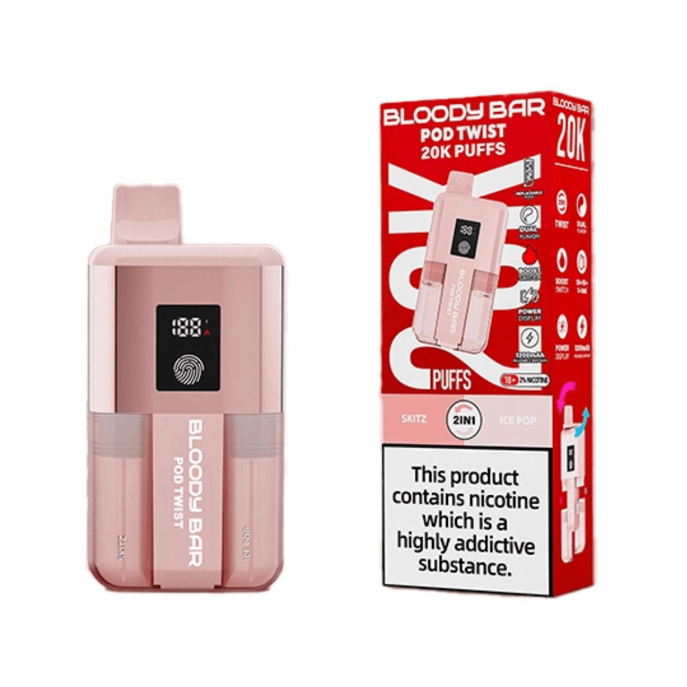 Bloody Bar Pod Twist 20K Prefilled Pod Kit Box of 5 in Skitz Ice Pop at UK Vaper Wholesale