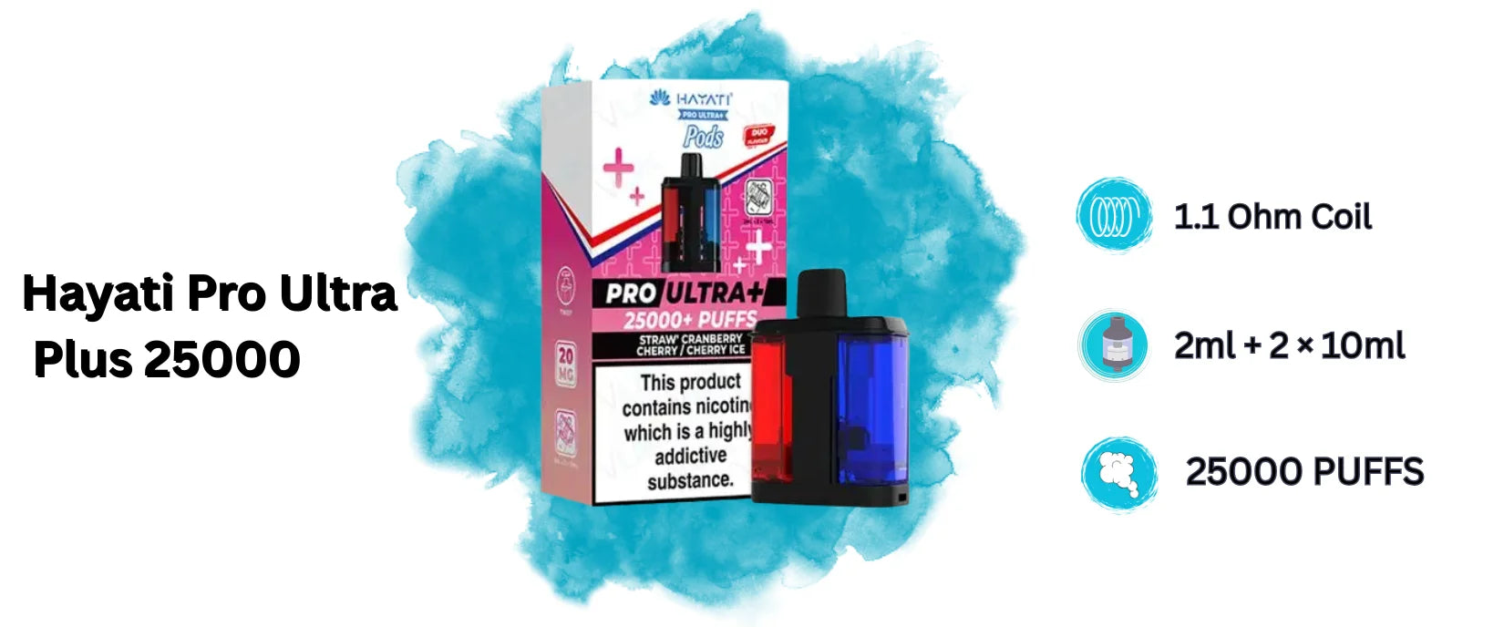 hayati ultra 25000 prefilled pod features