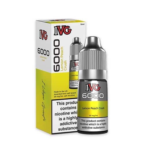 IVG 6000 Nic Salt 10ml Bottle Box of 10-Lemon Peach