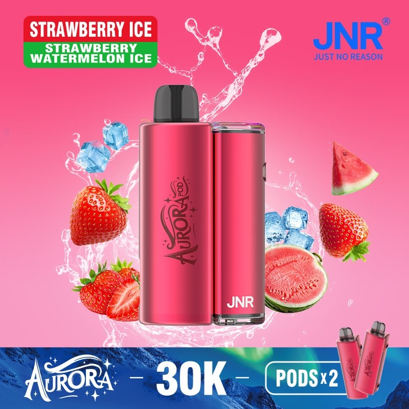 Flavour Strawberry Ice & Watermelon Ice of JNR Aurora 30k Pod vape Kit - Box of 5 at UK Vaper Wholesale